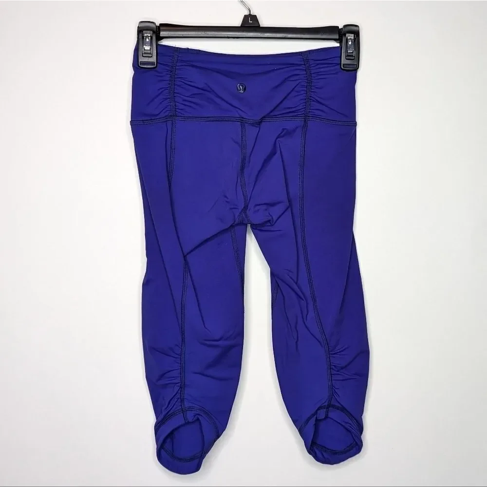 Lululemon Some Like It Hot Crop Leggings Bruised Berry Ruched Workout Athletic